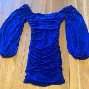 Elegant Blue Long Sleeve Dress